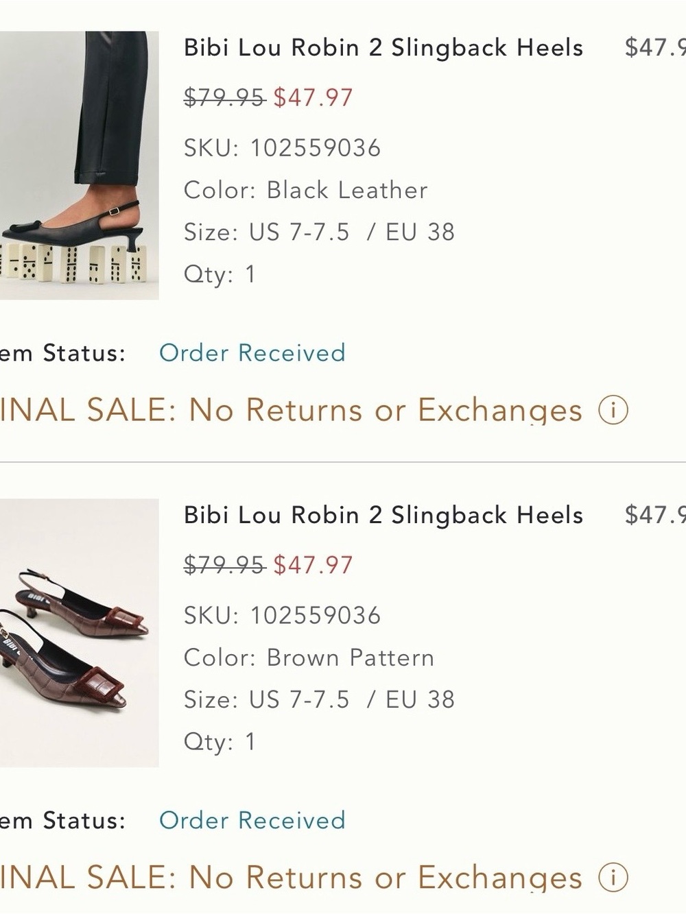 Bibi Lou Robin 2 Slingback Heels in Black Leather